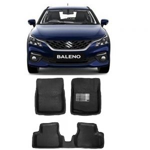 4.5D Car Floor Foot Tray Mats for Baleno (2022)  - Black